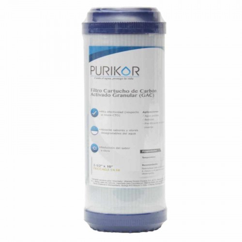 FILTRO CARBON ACTIVADO GRANULAR (GAC) DIAMETRO 4.5", ALTURA 20" PKCGAC4.5X20